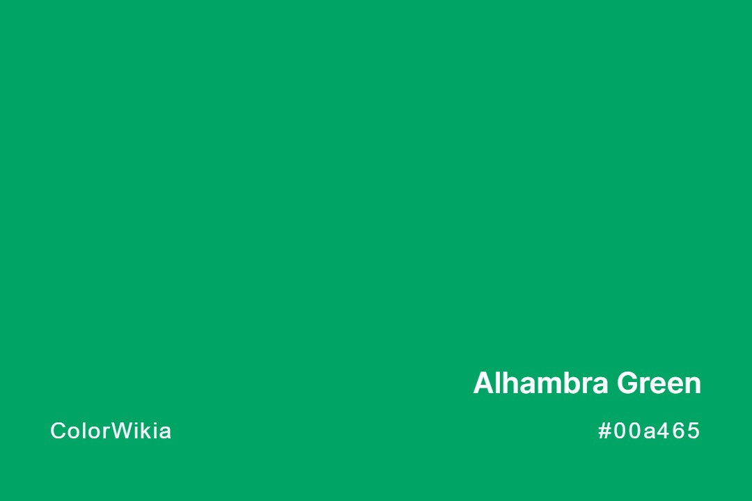Alhambra Green Color – #00a465: Codes and Complete Breakdown