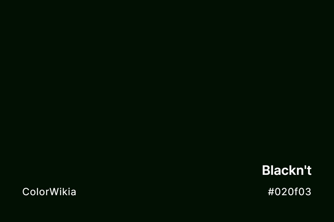 Blackn’t Color – #020f03: Codes and Complete Breakdown