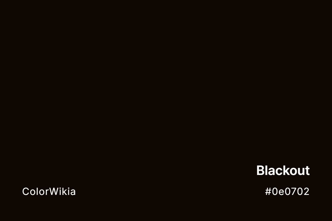 Blackout Color – #0e0702: Codes and Complete Breakdown