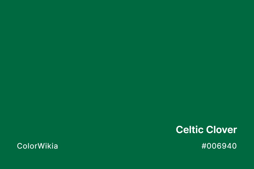 celtic clover color 006940