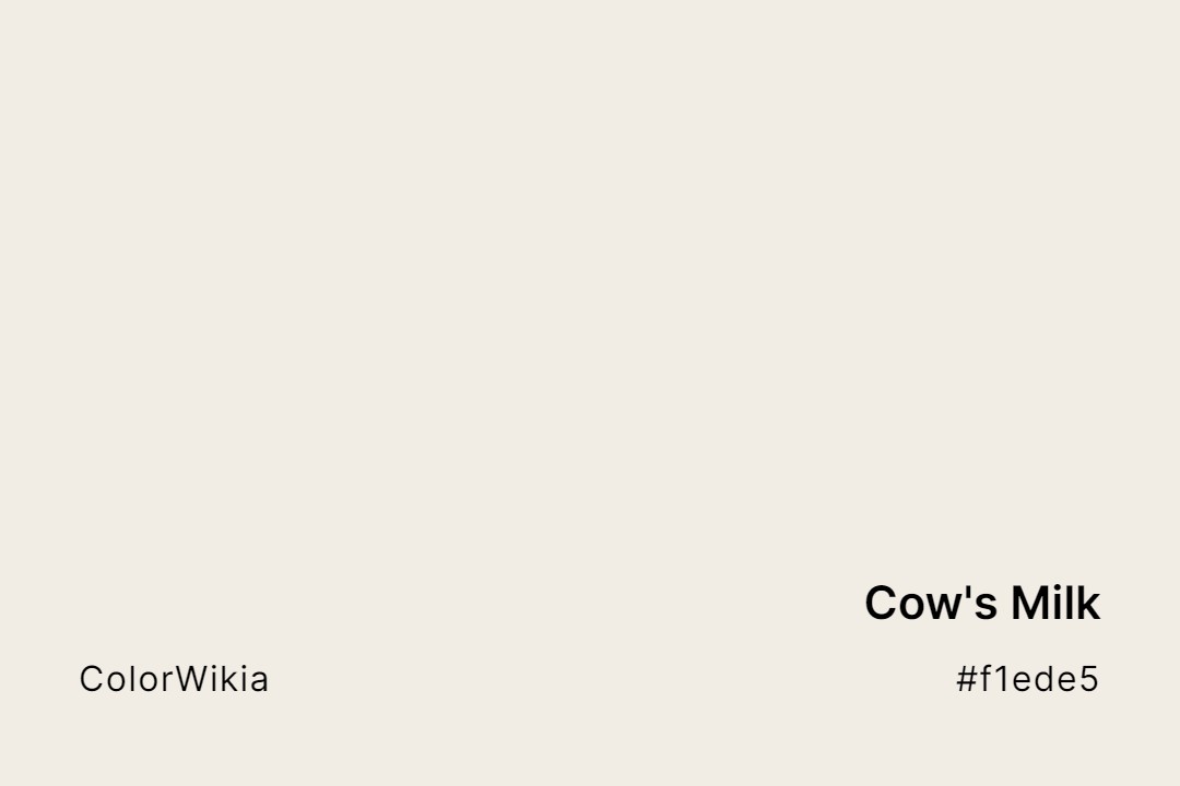 Cow’s Milk Color – #f1ede5: Codes and Complete Breakdown