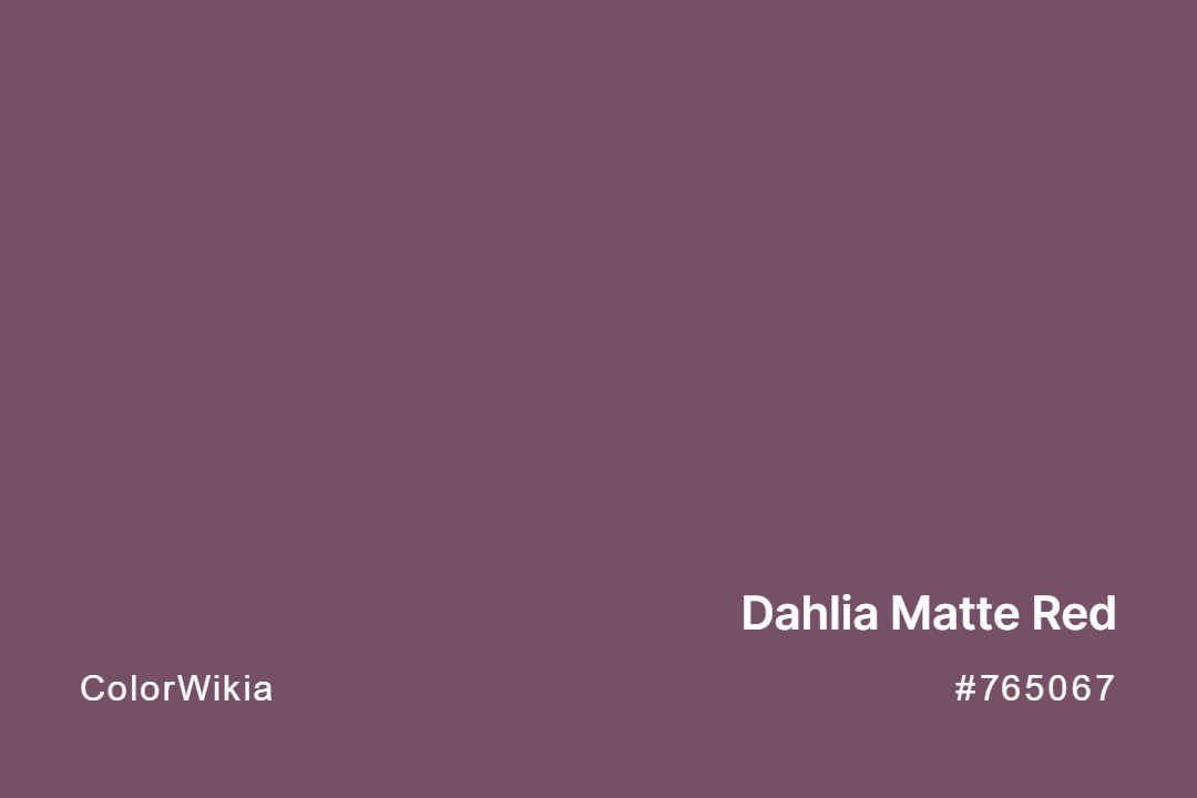 Dahlia Matte Red Color – #765067: Codes and Complete Breakdown
