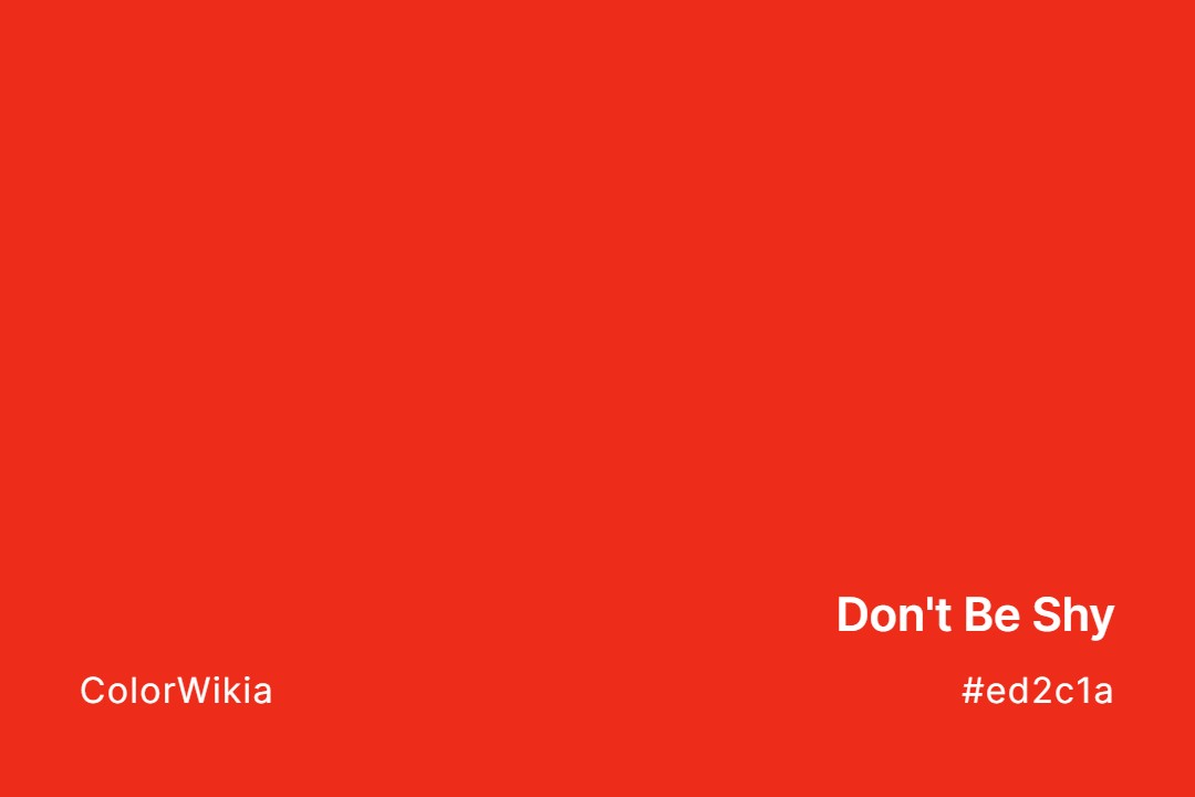 Don’t Be Shy Color – #ed2c1a: Codes and Complete Breakdown