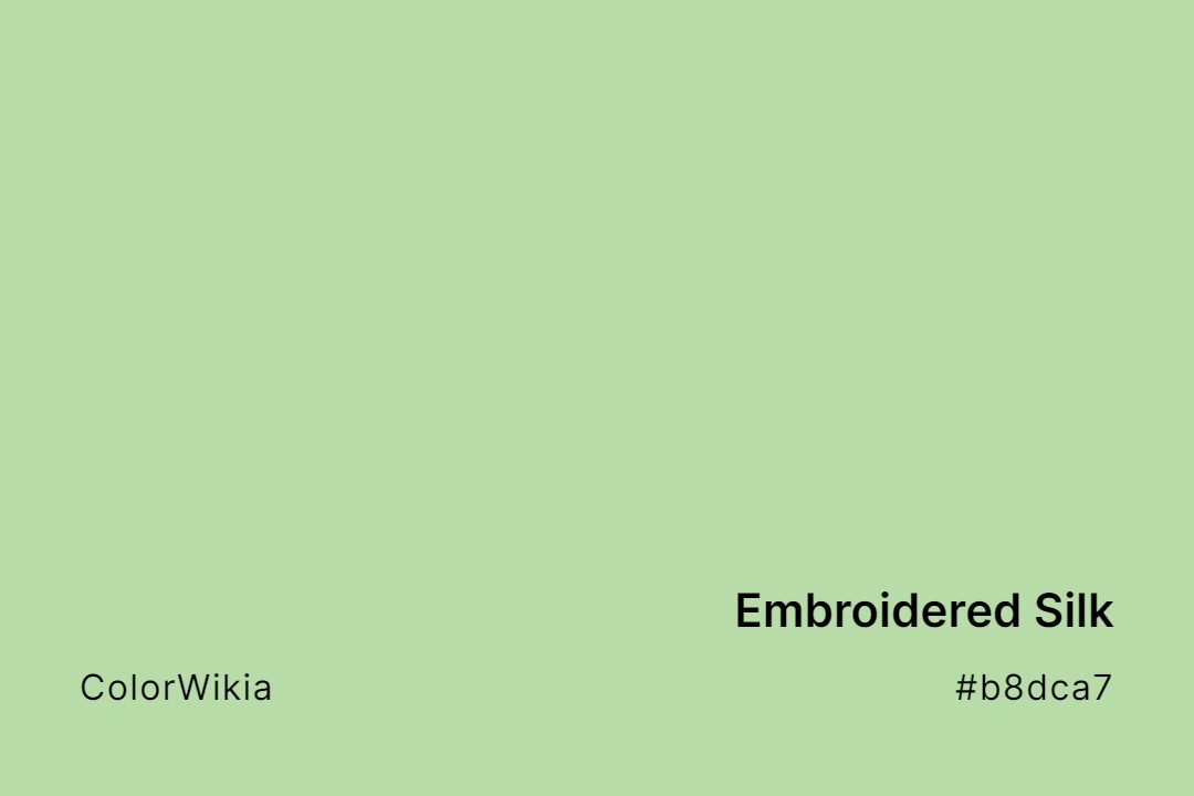 embroidered silk color b8dca7