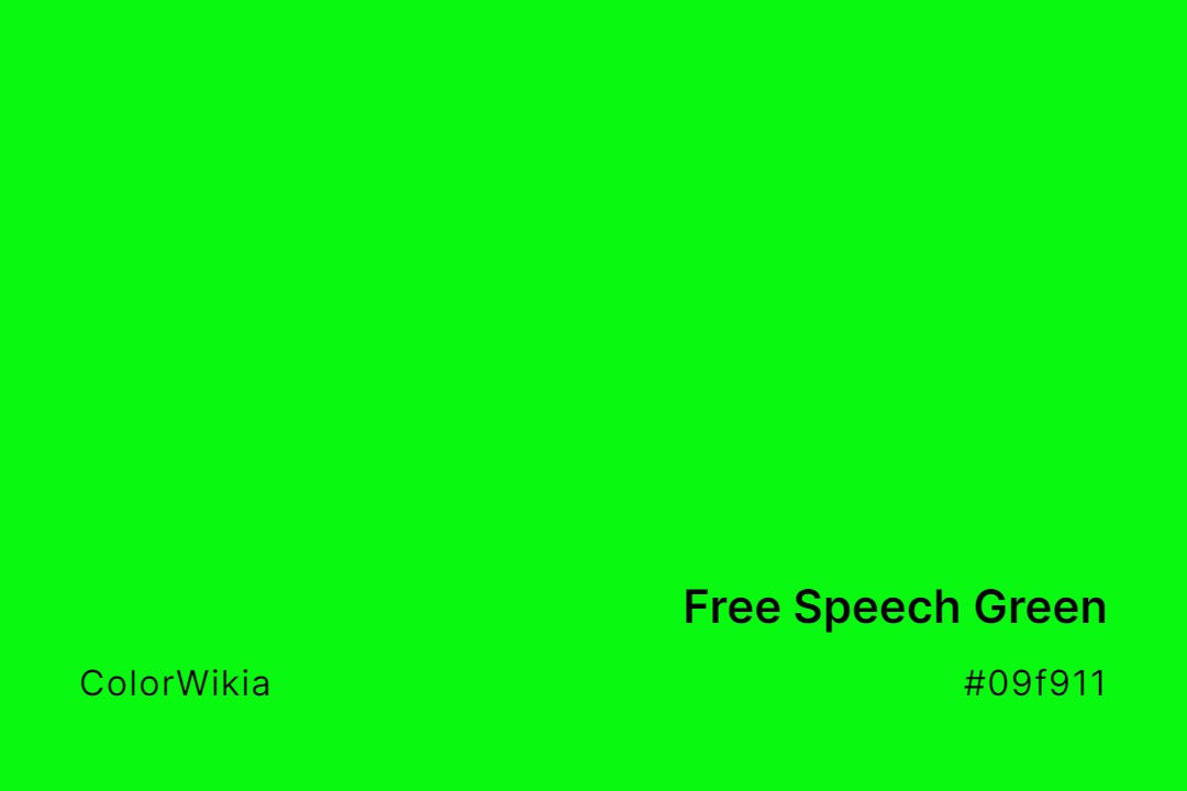 Free Speech Green Color – #09f911: Codes and Complete Breakdown