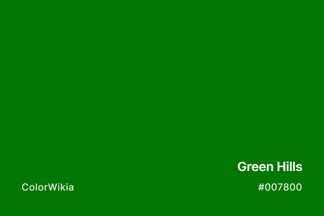 green hills color 007800