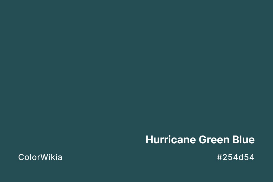 hurricane green blue color 254d54