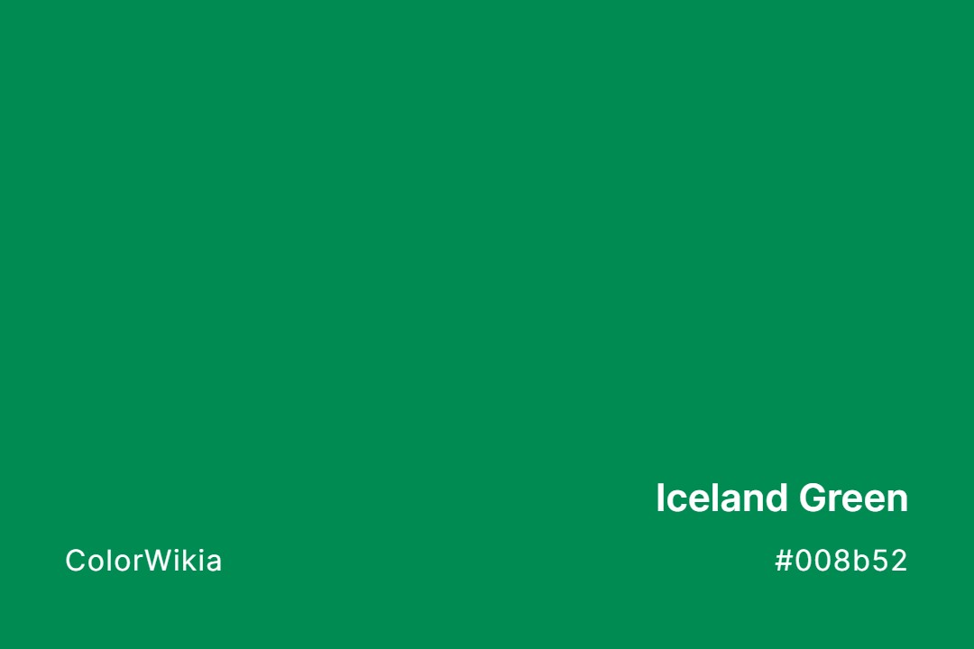 Iceland Green Color – #008b52: Codes and Complete Breakdown
