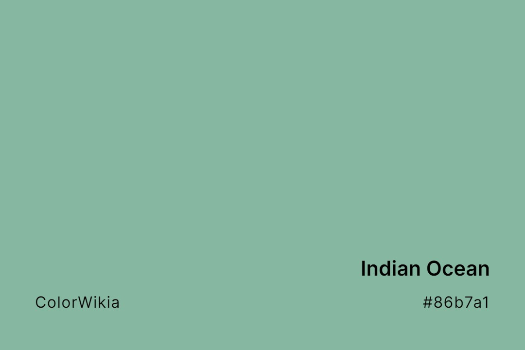 indian ocean color 86b7a1