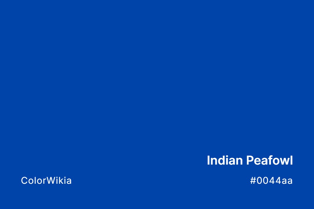 indian peafowl color 0044aa