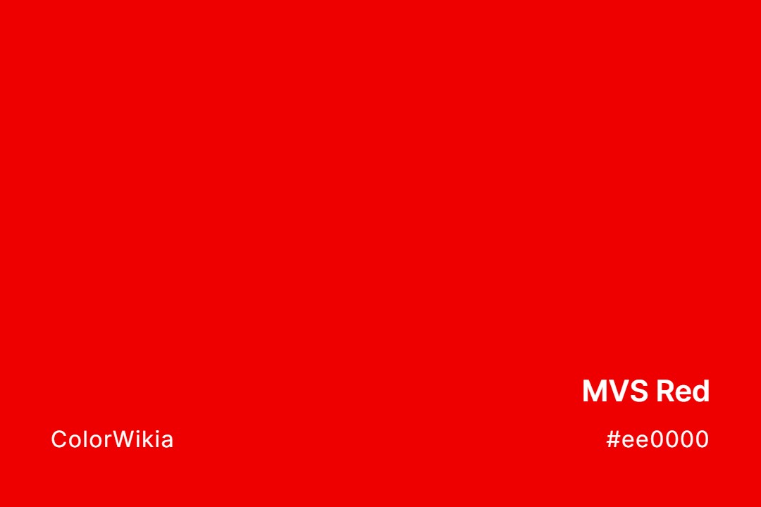 MVS Red Color – #ee0000: Codes and Complete Breakdown