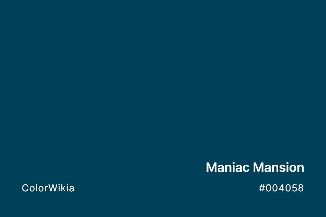 Maniac Mansion Color – #004058: Codes and Complete Breakdown