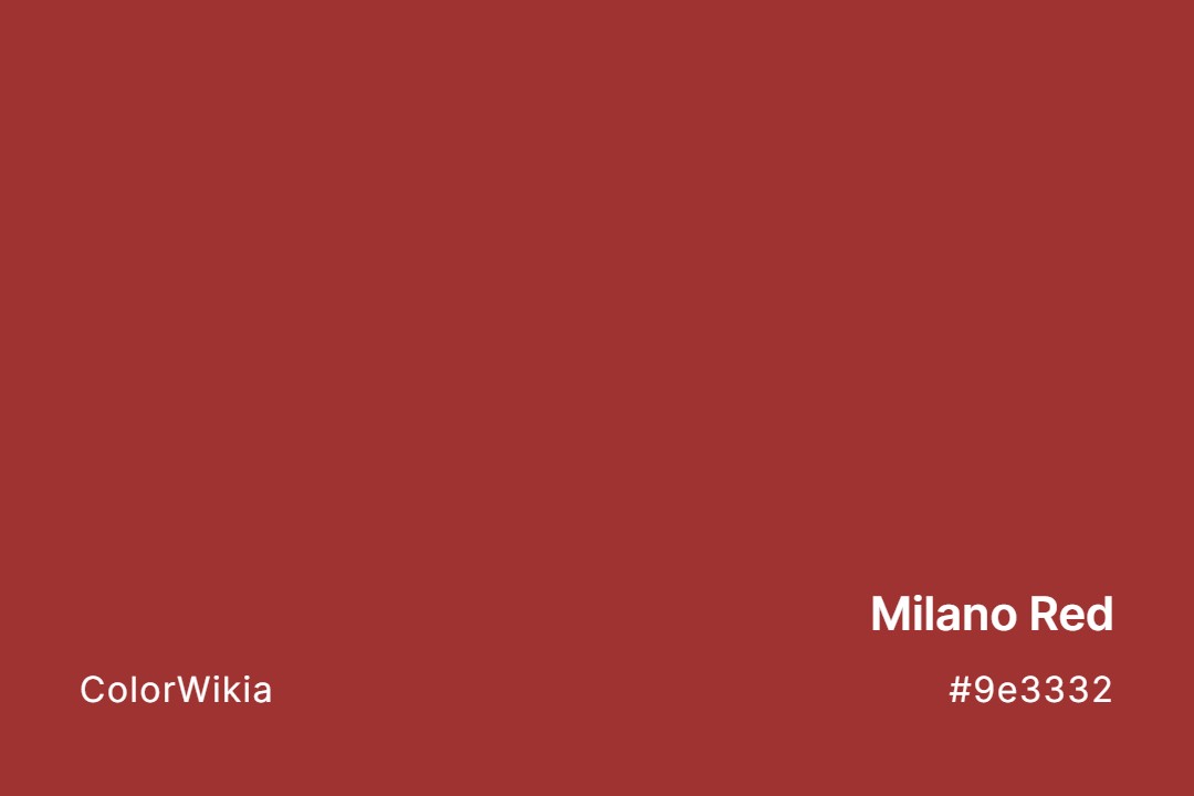 Milano Red Color – #9e3332: Codes and Complete Breakdown
