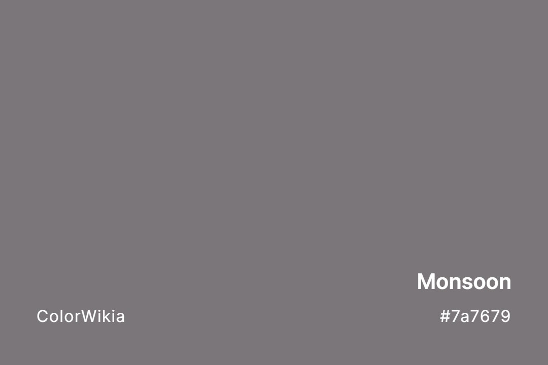 Monsoon Color – #7a7679: Codes and Complete Breakdown