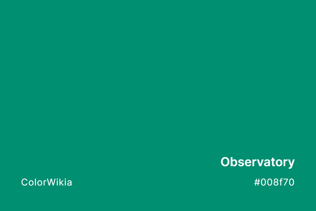 Observatory Color – #008f70: Codes and Complete Breakdown