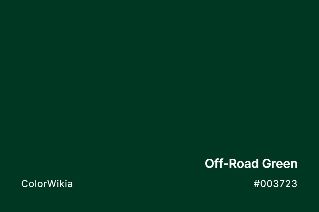 Off-Road Green Color – #003723: Codes and Complete Breakdown