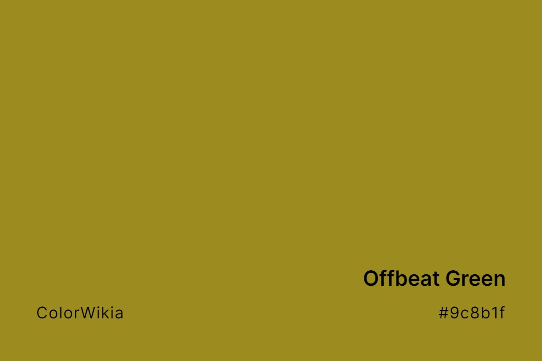 Offbeat Green Color – #9c8b1f: Codes and Complete Breakdown