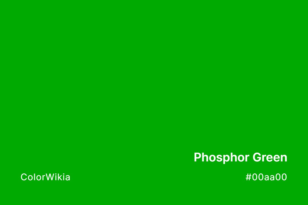 Phosphor Green Color – #00aa00: Codes and Complete Breakdown