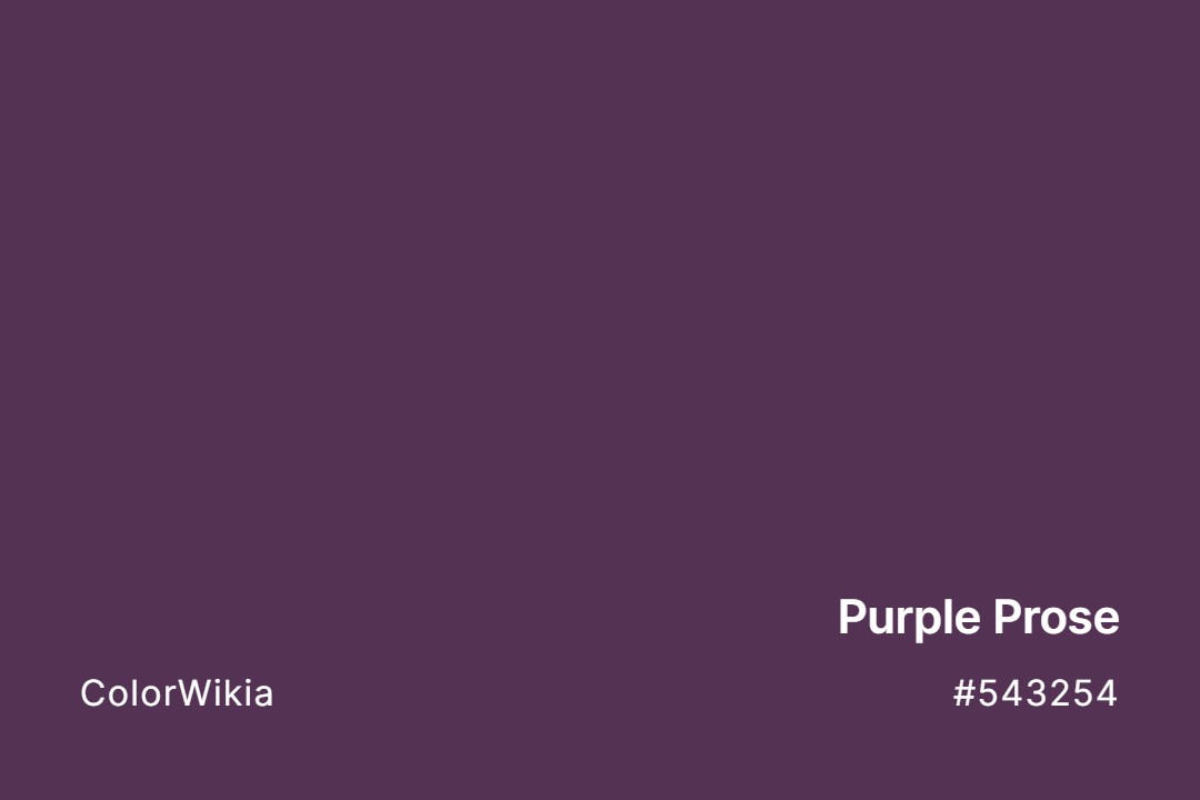 Purple Prose Color – #543254: Codes and Complete Breakdown