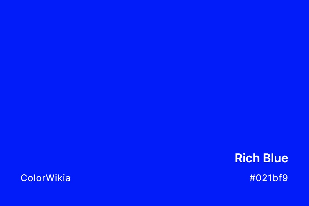 rich blue color 021bf9