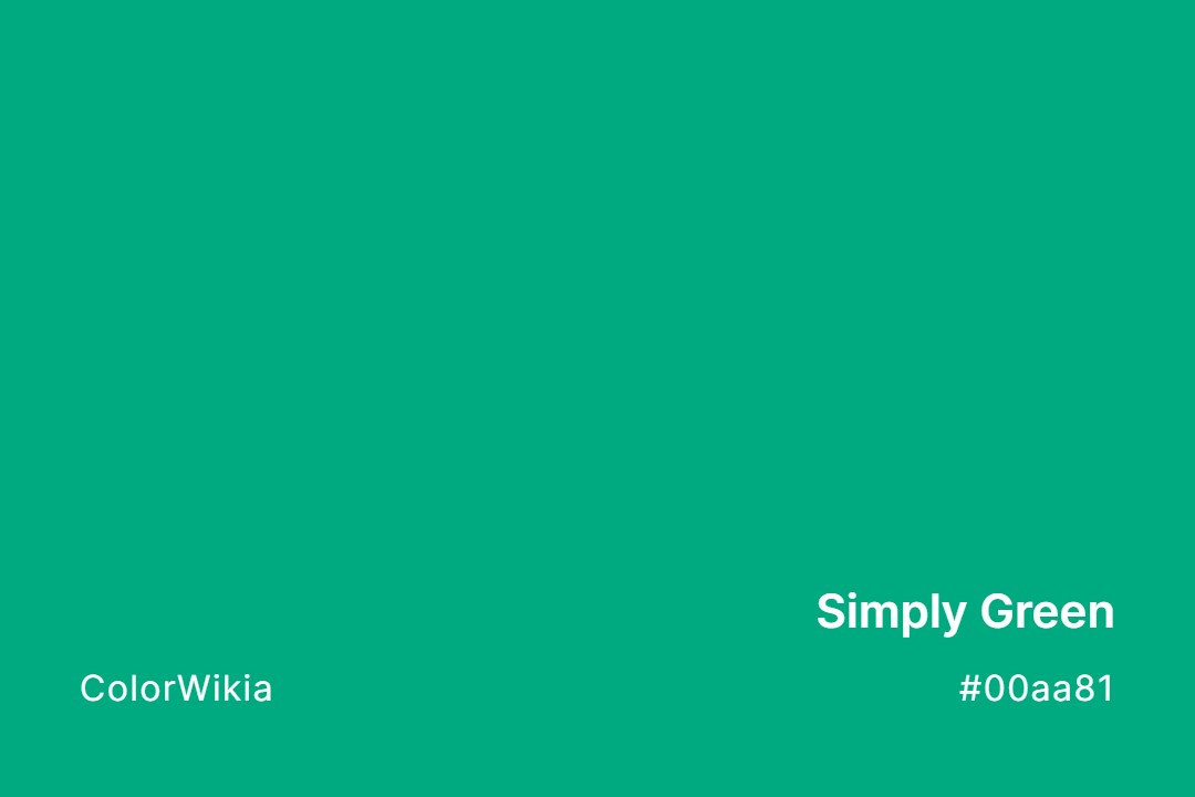 Simply Green Color – #00aa81: Codes and Complete Breakdown