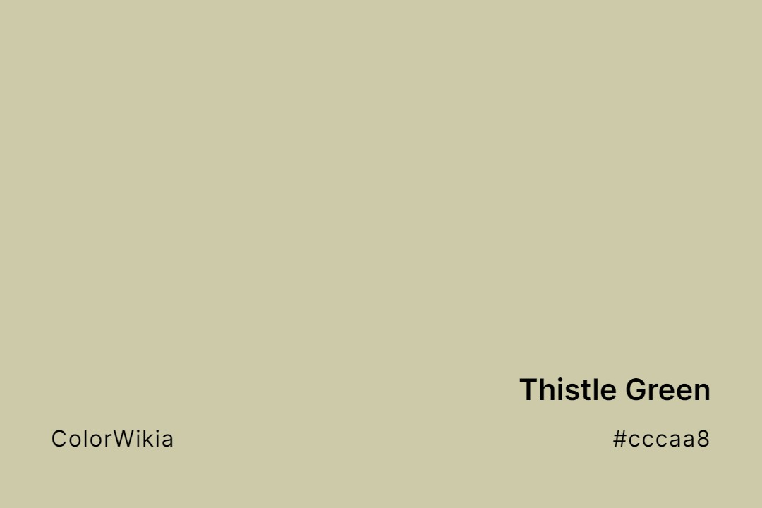 thistle green color cccaa8