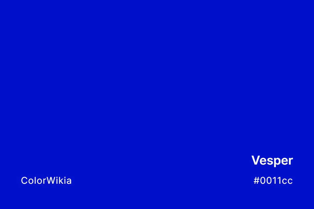 Vesper Color – #0011cc: Codes and Complete Breakdown